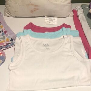 Set of 3 Kids' White, blue, pink Tank Top